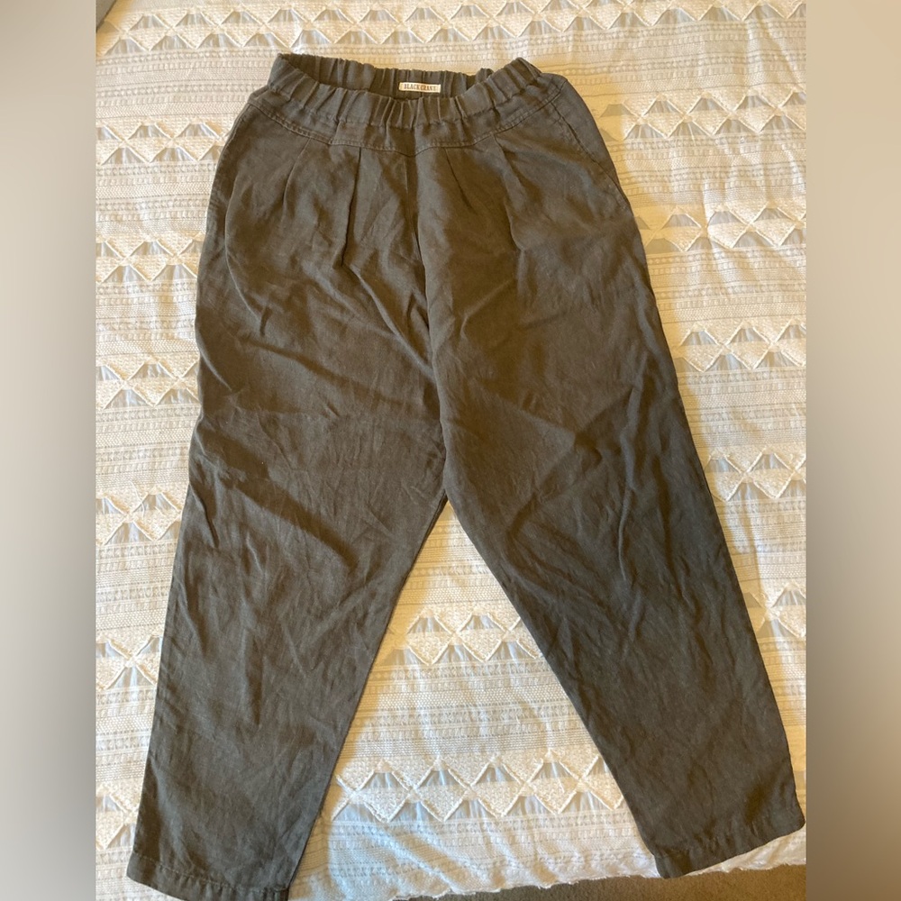 Black crane linen harem style pants S